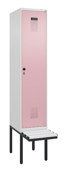 C+P Spind Evolo PLUS 0490407-10 mit Sitzbank 1 Abt.300mm Drehriegel (HxBxT) 2120x300x815mm 7016/7016