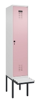 C+P Spind Evolo PLUS 0490407-10 mit Sitzbank 1 Abt.300mm Drehriegel (HxBxT) 2120x300x815mm 7016/7016