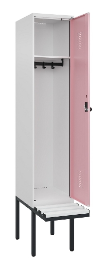C+P Spind Evolo PLUS 0490407-10 mit Sitzbank 1 Abt.300mm Drehriegel (HxBxT) 2120x300x815mm 7016/7016