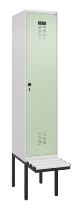 C+P Spind Evolo PLUS 0490407-10 mit Sitzbank 1 Abt.300mm Drehriegel (HxBxT) 2120x300x815mm 7016/7016