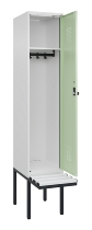 C+P Spind Evolo PLUS 0490407-10 mit Sitzbank 1 Abt.300mm Drehriegel (HxBxT) 2120x300x815mm 7016/7016
