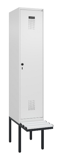 C+P Spind Evolo PLUS 0490407-10 mit Sitzbank 1 Abt.300mm Drehriegel (HxBxT) 2120x300x815mm 7016/7016