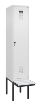 C+P Spind Evolo PLUS 0490407-10 mit Sitzbank 1 Abt.300mm Drehriegel (HxBxT) 2120x300x815mm 7016/7016