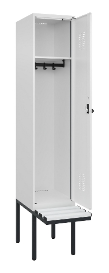 C+P Spind Evolo PLUS 0490407-10 mit Sitzbank 1 Abt.300mm Drehriegel (HxBxT) 2120x300x815mm 7016/7016