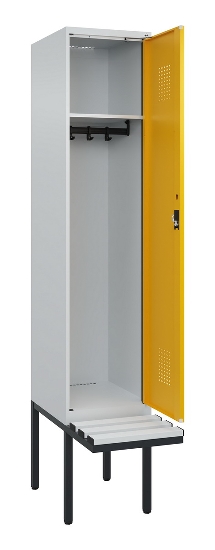 C+P Spind Evolo PLUS 0490407-10 mit Sitzbank 1 Abt.300mm Drehriegel (HxBxT) 2120x300x815mm 7016/7016