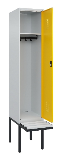 C+P Spind Evolo PLUS 0490407-10 mit Sitzbank 1 Abt.300mm Drehriegel (HxBxT) 2120x300x815mm 7016/7016