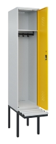 C+P Spind Evolo PLUS 0490407-10 mit Sitzbank 1 Abt.300mm Drehriegel (HxBxT) 2120x300x815mm 7016/7016