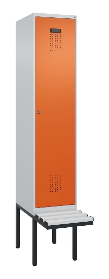 C+P Spind Evolo PLUS 0490407-10 mit Sitzbank 1 Abt.300mm Drehriegel (HxBxT) 2120x300x815mm 7016/7016