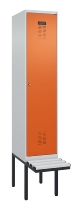 C+P Spind Evolo PLUS 0490407-10 mit Sitzbank 1 Abt.300mm Drehriegel (HxBxT) 2120x300x815mm 7016/7016
