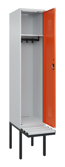 C+P Spind Evolo PLUS 0490407-10 mit Sitzbank 1 Abt.300mm Drehriegel (HxBxT) 2120x300x815mm 7016/7016