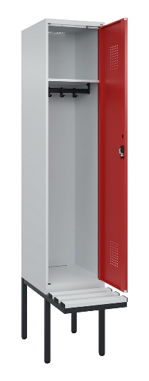 C+P Spind Evolo PLUS 0490407-10 mit Sitzbank 1 Abt.300mm Drehriegel (HxBxT) 2120x300x815mm 7016/7016