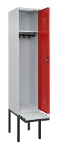C+P Spind Evolo PLUS 0490407-10 mit Sitzbank 1 Abt.300mm Drehriegel (HxBxT) 2120x300x815mm 7016/7016