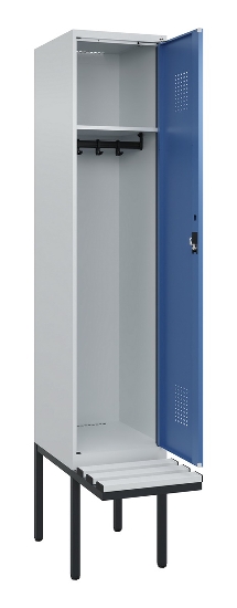 C+P Spind Evolo PLUS 0490407-10 mit Sitzbank 1 Abt.300mm Drehriegel (HxBxT) 2120x300x815mm 7016/7016