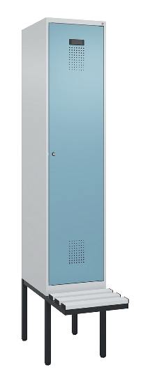 C+P Spind Evolo PLUS 0490407-10 mit Sitzbank 1 Abt.300mm Drehriegel (HxBxT) 2120x300x815mm 7016/7016