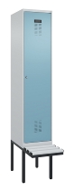C+P Spind Evolo PLUS 0490407-10 mit Sitzbank 1 Abt.300mm Drehriegel (HxBxT) 2120x300x815mm 7016/7016