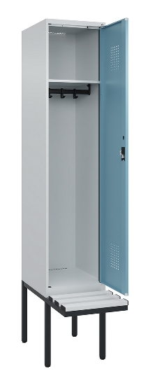 C+P Spind Evolo PLUS 0490407-10 mit Sitzbank 1 Abt.300mm Drehriegel (HxBxT) 2120x300x815mm 7016/7016
