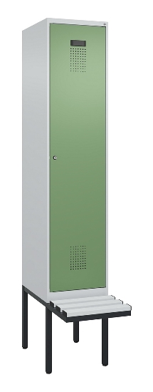 C+P Spind Evolo PLUS 0490407-10 mit Sitzbank 1 Abt.300mm Drehriegel (HxBxT) 2120x300x815mm 7016/7016
