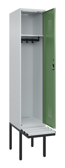 C+P Spind Evolo PLUS 0490407-10 mit Sitzbank 1 Abt.300mm Drehriegel (HxBxT) 2120x300x815mm 7016/7016