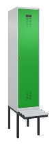 C+P Spind Evolo PLUS 0490407-10 mit Sitzbank 1 Abt.300mm Drehriegel (HxBxT) 2120x300x815mm 7016/7016
