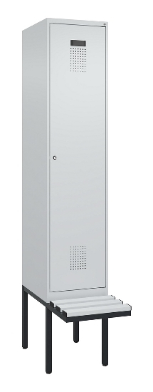 C+P Spind Evolo PLUS 0490407-10 mit Sitzbank 1 Abt.300mm Drehriegel (HxBxT) 2120x300x815mm 7016/7016