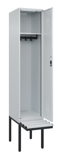 C+P Spind Evolo PLUS 0490407-10 mit Sitzbank 1 Abt.300mm Drehriegel (HxBxT) 2120x300x815mm 7016/7016