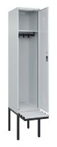 C+P Spind Evolo PLUS 0490407-10 mit Sitzbank 1 Abt.300mm Drehriegel (HxBxT) 2120x300x815mm 7016/7016