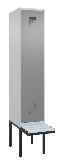 C+P Spind Evolo PLUS 0490407-10 mit Sitzbank 1 Abt.300mm Drehriegel (HxBxT) 2120x300x815mm 7016/7016