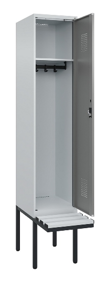 C+P Spind Evolo PLUS 0490407-10 mit Sitzbank 1 Abt.300mm Drehriegel (HxBxT) 2120x300x815mm 7016/7016