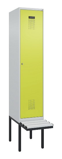 C+P Spind Evolo PLUS 0490407-10 mit Sitzbank 1 Abt.300mm Drehriegel (HxBxT) 2120x300x815mm 7016/7016
