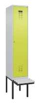 C+P Spind Evolo PLUS 0490407-10 mit Sitzbank 1 Abt.300mm Drehriegel (HxBxT) 2120x300x815mm 7016/7016