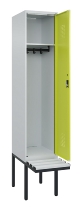 C+P Spind Evolo PLUS 0490407-10 mit Sitzbank 1 Abt.300mm Drehriegel (HxBxT) 2120x300x815mm 7016/7016