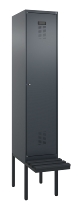 C+P Spind Evolo PLUS 0490407-10 mit Sitzbank 1 Abt.300mm Drehriegel (HxBxT) 2120x300x815mm 7016/7016