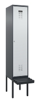 C+P Spind Evolo PLUS 0490407-10 mit Sitzbank 1 Abt.300mm Drehriegel (HxBxT) 2120x300x815mm 7016/7016