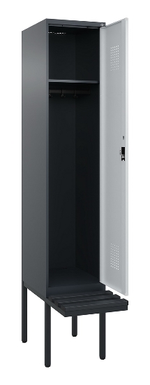 C+P Spind Evolo PLUS 0490407-10 mit Sitzbank 1 Abt.300mm Drehriegel (HxBxT) 2120x300x815mm 7016/7016
