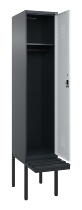 C+P Spind Evolo PLUS 0490407-10 mit Sitzbank 1 Abt.300mm Drehriegel (HxBxT) 2120x300x815mm 7016/7016