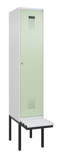 C+P Spind Evolo PLUS 0490407-10 mit Sitzbank 1 Abt.300mm Drehriegel (HxBxT) 2120x300x815mm 7016/7016