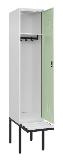 C+P Spind Evolo PLUS 0490407-10 mit Sitzbank 1 Abt.300mm Drehriegel (HxBxT) 2120x300x815mm 7016/7016