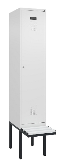 C+P Spind Evolo PLUS 0490407-10 mit Sitzbank 1 Abt.300mm Drehriegel (HxBxT) 2120x300x815mm 7016/7016