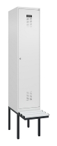 C+P Spind Evolo PLUS 0490407-10 mit Sitzbank 1 Abt.300mm Drehriegel (HxBxT) 2120x300x815mm 7016/7016