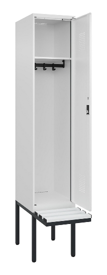 C+P Spind Evolo PLUS 0490407-10 mit Sitzbank 1 Abt.300mm Drehriegel (HxBxT) 2120x300x815mm 7016/7016