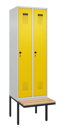 C+P Spind Evolo PLUS 0490407-10 mit Sitzbank 1 Abt.300mm Zylinder (HxBxT) 2120x300x815mm 9016/9016