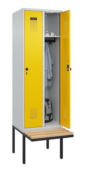 C+P Spind Evolo PLUS 0490407-10 mit Sitzbank 1 Abt.300mm Zylinder (HxBxT) 2120x300x815mm 9016/9016
