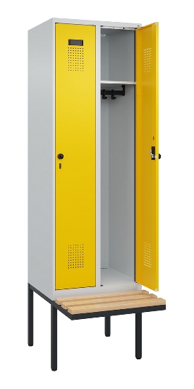 C+P Spind Evolo PLUS 0490407-10 mit Sitzbank 1 Abt.300mm Zylinder (HxBxT) 2120x300x815mm 9016/9016