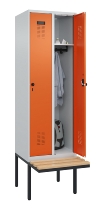 C+P Spind Evolo PLUS 0490407-10 mit Sitzbank 1 Abt.300mm Zylinder (HxBxT) 2120x300x815mm 9016/9016