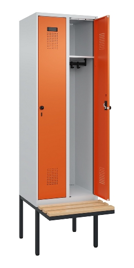 C+P Spind Evolo PLUS 0490407-10 mit Sitzbank 1 Abt.300mm Zylinder (HxBxT) 2120x300x815mm 9016/9016