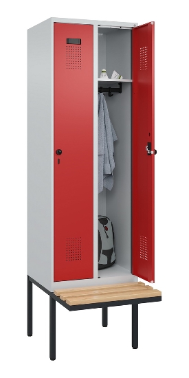 C+P Spind Evolo PLUS 0490407-10 mit Sitzbank 1 Abt.300mm Zylinder (HxBxT) 2120x300x815mm 9016/9016
