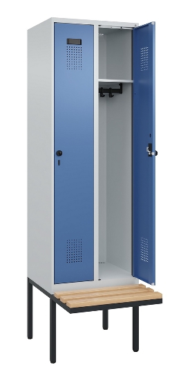 C+P Spind Evolo PLUS 0490407-10 mit Sitzbank 1 Abt.300mm Zylinder (HxBxT) 2120x300x815mm 9016/9016