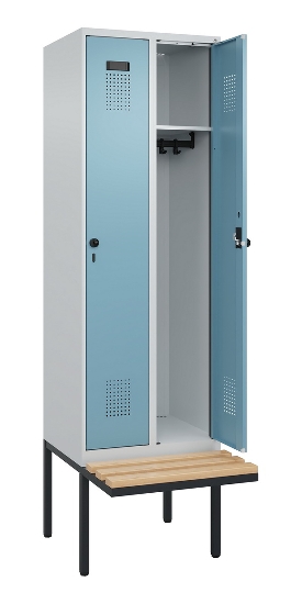 C+P Spind Evolo PLUS 0490407-10 mit Sitzbank 1 Abt.300mm Zylinder (HxBxT) 2120x300x815mm 9016/9016