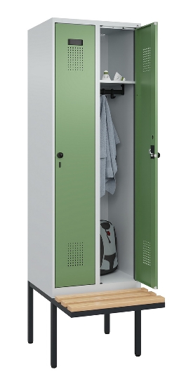 C+P Spind Evolo PLUS 0490407-10 mit Sitzbank 1 Abt.300mm Zylinder (HxBxT) 2120x300x815mm 9016/9016