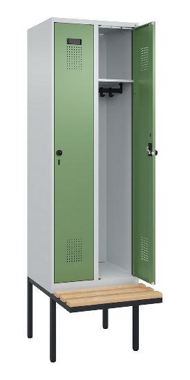 C+P Spind Evolo PLUS 0490407-10 mit Sitzbank 1 Abt.300mm Zylinder (HxBxT) 2120x300x815mm 9016/9016